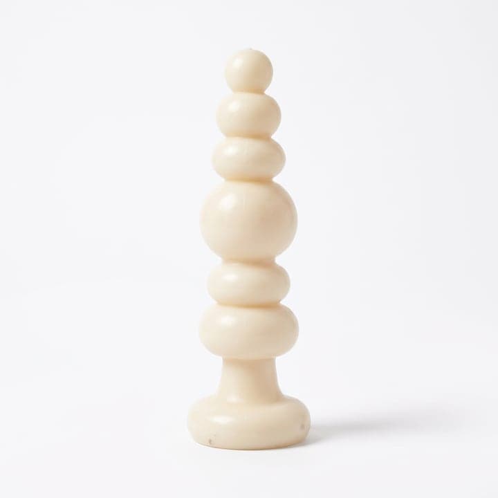 Knubby soy-beeswax candle — Studio white