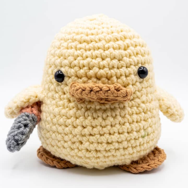 Crochet duck plushie — Studio white